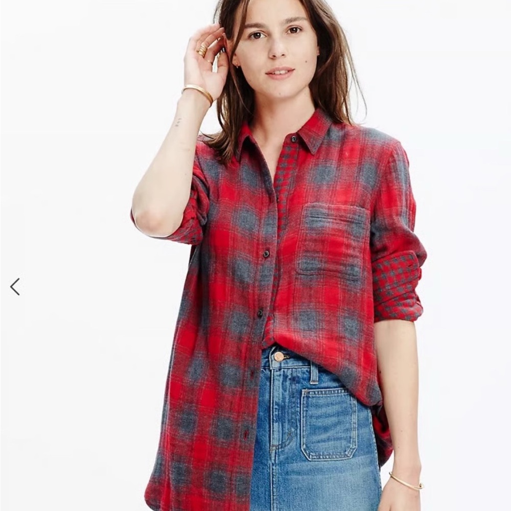 Madewell Ex-Boyfriend Flannel Shirt in Lansing Plaid